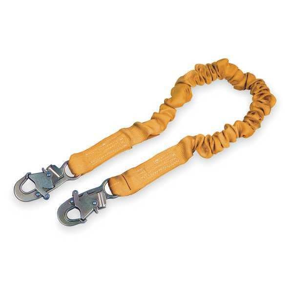 Shock Absorbing Lanyard,  6 ft.,  310 lb. Weight Capacity,  Yellow