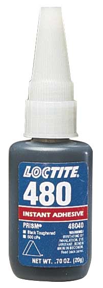 Instant Adhesive,  480 Series,  Black,  0.7 oz,  Bottle