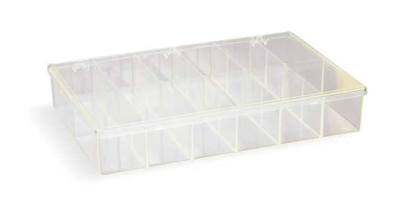Compartment Box with 12 compartments,  Plastic,  2 13/16 in H x 8-1/2 in W