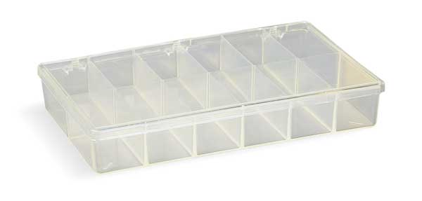 Compartment Box with 12 compartments,  Plastic,  1 13/16 in H x 6-3/16 in W