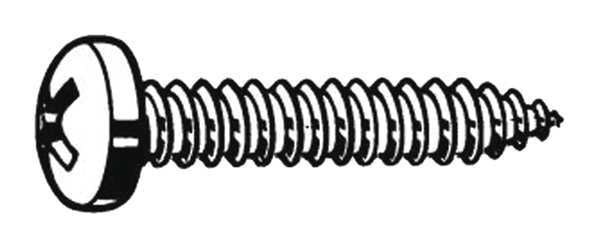 Sheet Metal Screw,  #6 x 1 in,  Plain 18-8 Stainless Steel Pan Head Phillips Drive,  100 PK