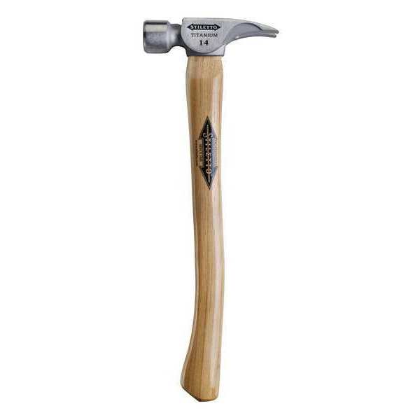 14 oz Titanium Milled Face Hammer w/18" Curved Hickory Handle