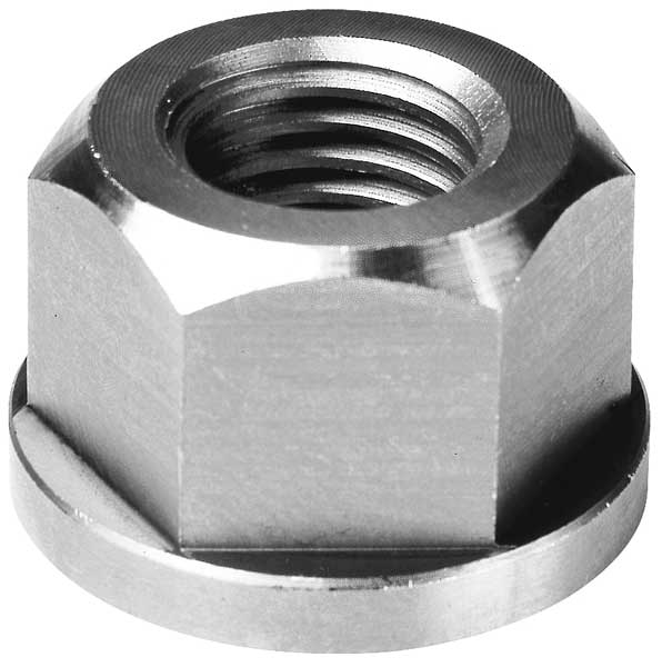 Flange Nut,  5/16"-18,  18-8 Stainless Steel,  Grade 18-8,  Plain,  9/16 in Hex Wd,  1/4 in Hex Ht