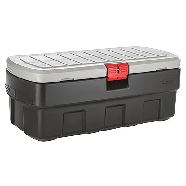 Black/Red Attached Lid Container,  Plastic,  43 3/4 in L,  17 1/8 in W,  20 1/2 in H