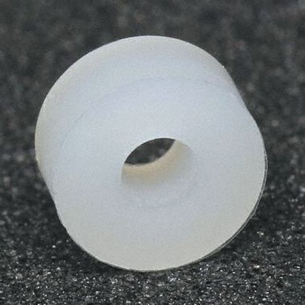 Round Spacer,  1/4 in Screw Size,  Nylon,  1/2 in Overall Lg,  0.257 in Inside Dia