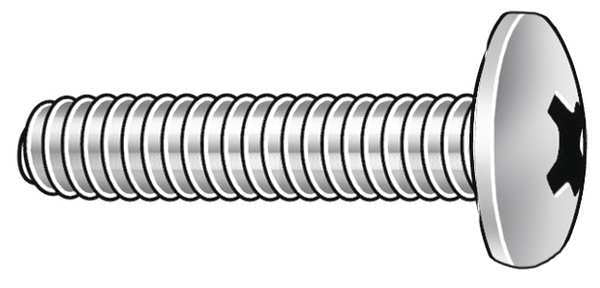 1/4"-20 x 1/2 in Phillips Truss Machine Screw,  Plain 18-8 Stainless Steel,  50 PK