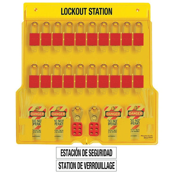 Lockout Station, Filled, 20 Padlocks