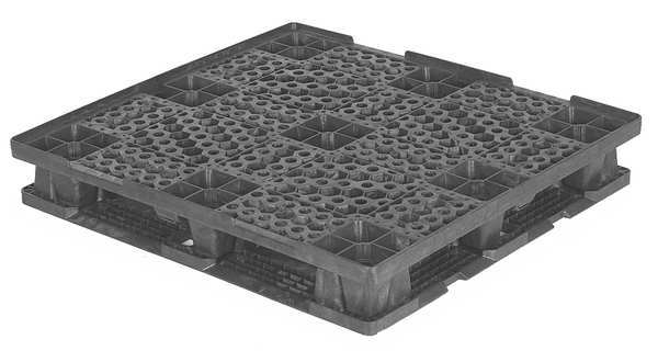 Recycled High Density Polyethylene Pallet,  48 3/4 in L,  45 3/4 in W,  7 1/2 in H