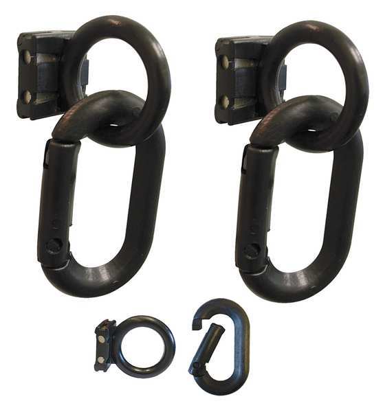 Magnet Ring/Carabiner Kit, Black, PK2