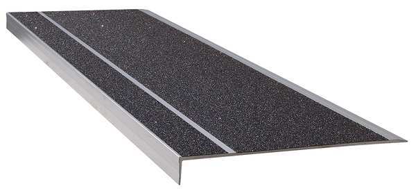 Stair Tread, Black, 36in W, Extruded Alum