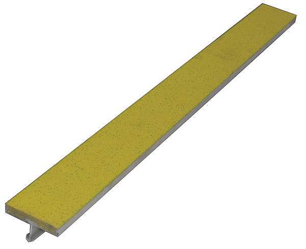 Stair Strip, Yellow, 48in W, Extruded Alum,  WP24AYEL4