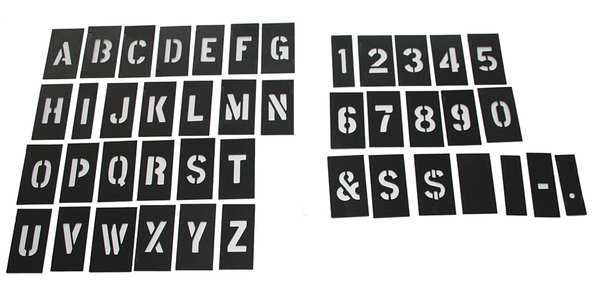 STENCIL NUMB&LTR KIT 3 In PLASTIC 138PCS