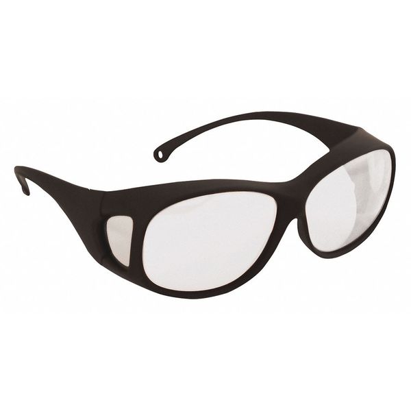 Safety Glasses,  OTG-Wraparound Clear Polycarbonate Lens,  Anti-Fog,  Scratch-Resistant