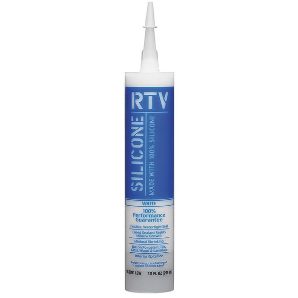 Tube RTV Silicone Sealant,  10 oz,  White,  Temp Range -49 Degrees  to 302 Degrees F