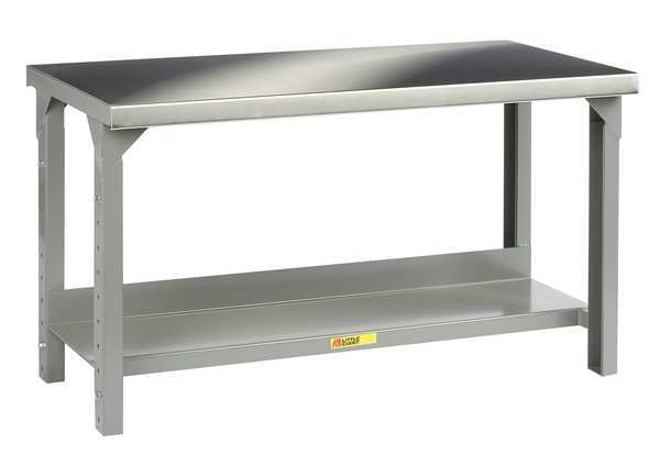 Bolted Workbenches,  Stainless Steel,  72" W,  27" to 41" Height,  4000 lb.,  Straight