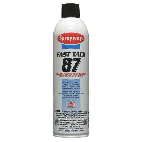 Spray Adhesive,  Fast Tack 87 Series,  White,  20 oz,  Aerosol Can