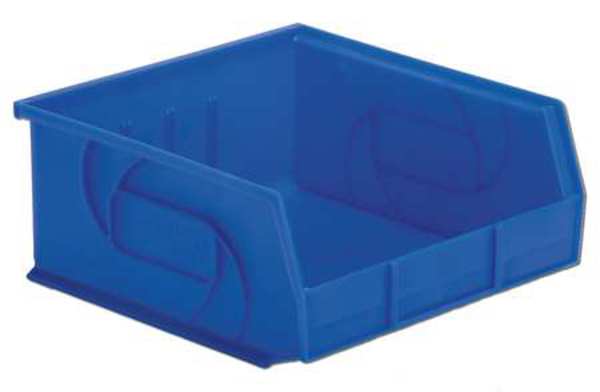Hang & Stack Storage Bin,  Blue,  Plastic,  10 7/8 in L x 11 in W x 5 in H,  40 lb Load Capacity