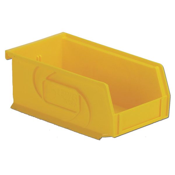 Hang & Stack Storage Bin,  Yellow,  Plastic,  7 3/8 in L x 4 1/8 in W x 3 in H,  25 lb Load Capacity