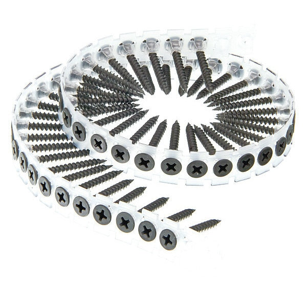 Drywall Screw,  #6 x 1-1/4 in,  Steel Flat Head Phillips Drive,  1000 PK