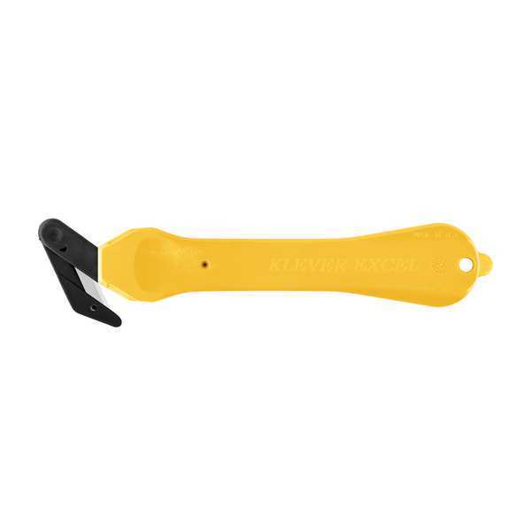 Hook-Style Safety Cutter,  7 in Length,  Fixed Steel Blade,  Safety Recessed,  Yellow