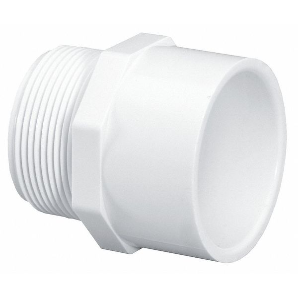 PVC Male Adapter,  MNPT x Socket,  1/2 in Pipe Size