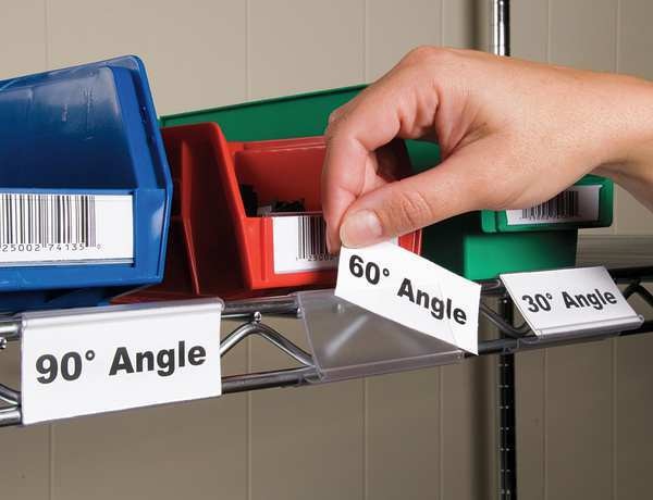 Angle Label Holder, 3", Clear, Pk25