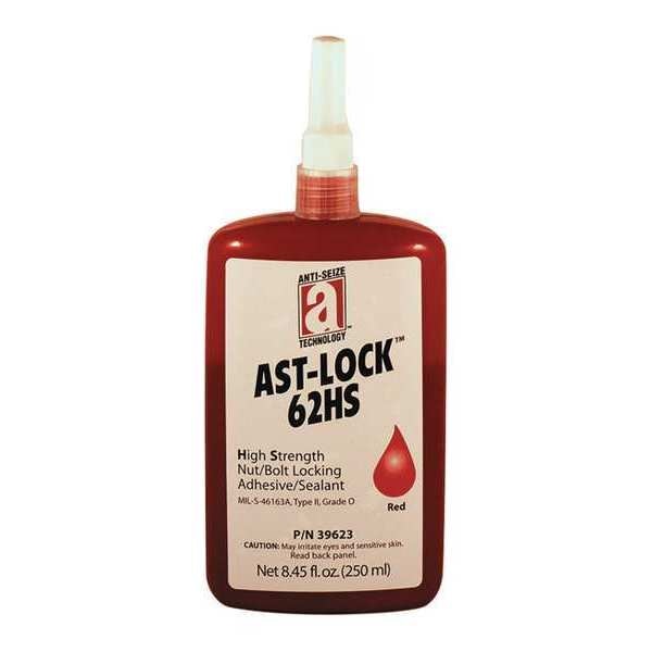 Threadlocker,  ANTI-SEIZE TECHNOLOGY 62HS,  Red,  High Strength,  Liquid,  250 mL Bottle