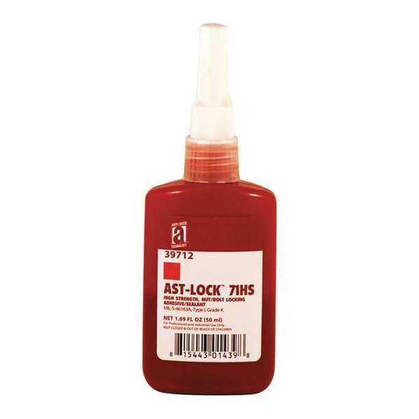 Threadlocker,  ANTI-SEIZE TECHNOLOGY 71HS,  Red,  High Strength,  Liquid,  50 mL Bottle