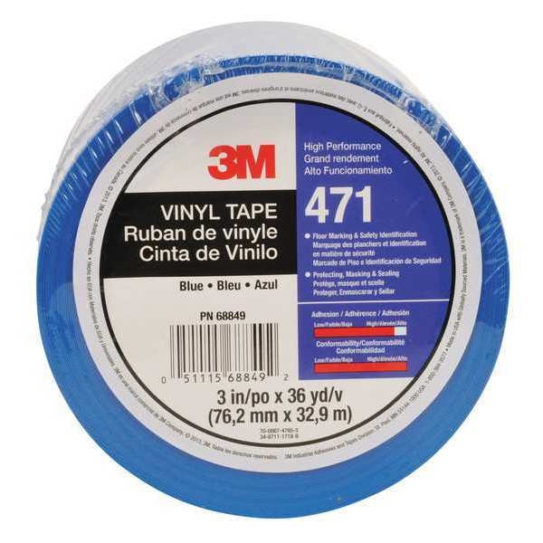 Marking Tape, Roll, 3In W, 108 ft. L, Blue