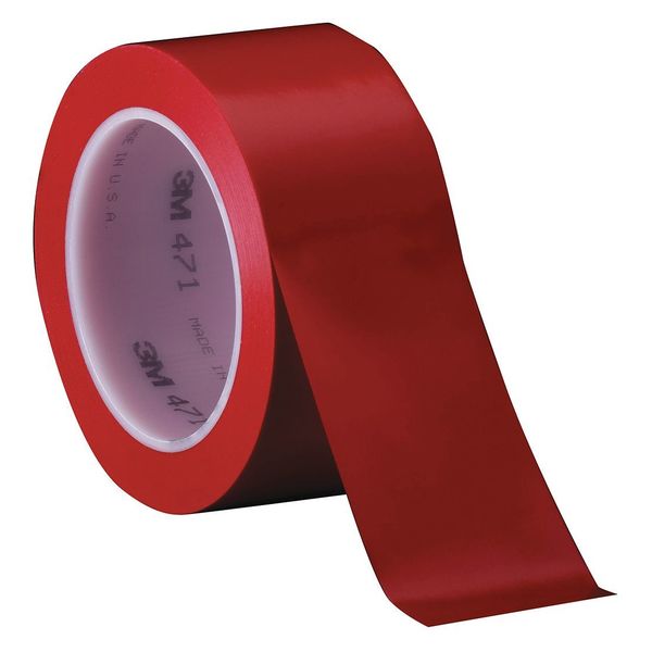 Marking Tape, Roll, 3In W, 108 ft. L, Red