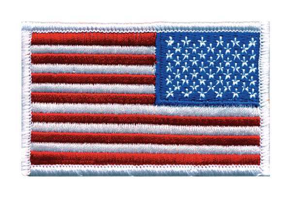 Embroidered Patch, U.S. Flag, White