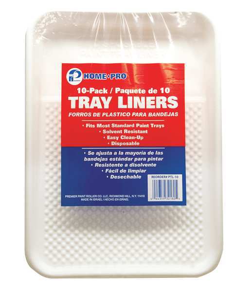 Plastic Paint Tray Liner,  1 qt,  15 1/2" L,  2" D,  11 1/2" W,  10 PK