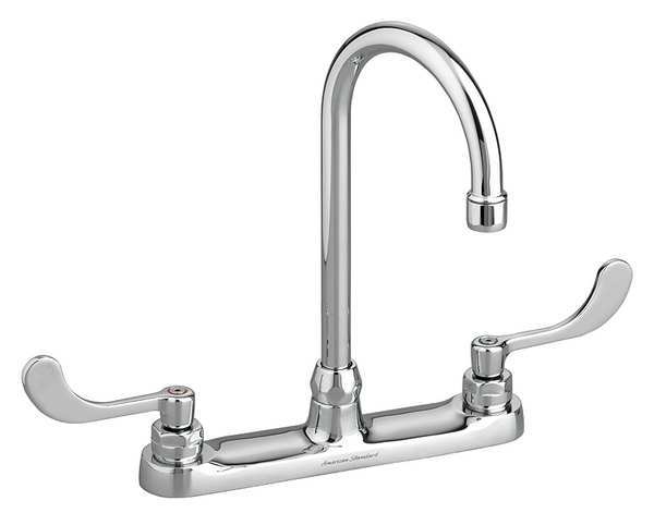 Manual,  8" Mount,  3 Hole Straight Kitchen Faucet