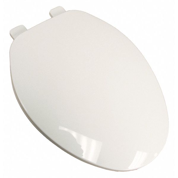 Builder Grd Plstc Toilet Seat, Wht, Elngtd,  With Cover,  Elongated