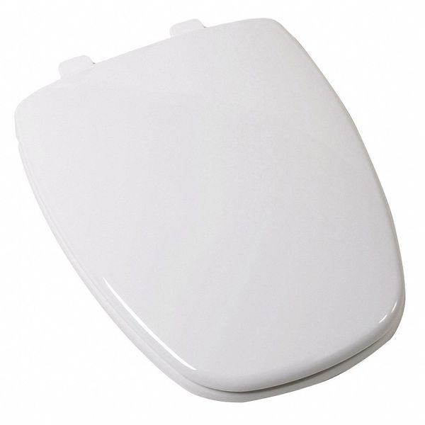 EZ Close Plastic Seat, Wht, Elongated,  With Cover,  Elongated,  White