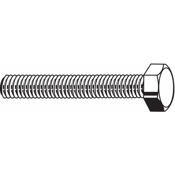 Not Graded,  1/4"-20 Hex Head Cap Screw,  Plain Stainless Steel,  1-1/4 in L,  100 PK