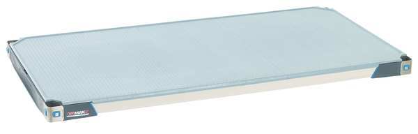 Plastic Shelf,  Solid Style,  24 in D,  36 in W,  1 7/8 in H,  Taupe/Blue