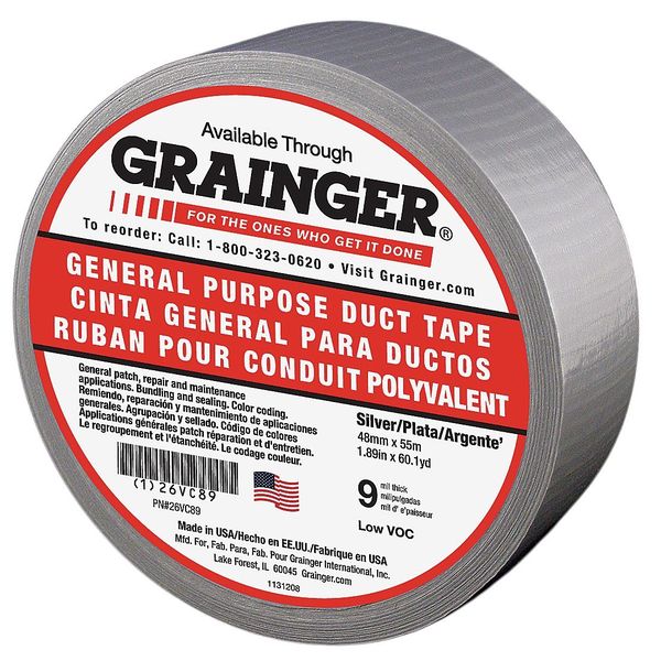 Duct Tape, 48mm x 55m, Silver, 9 mil