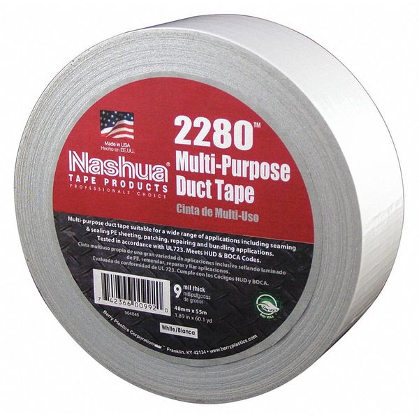 Duct Tape, 48mm x 55m, 9 mil, White