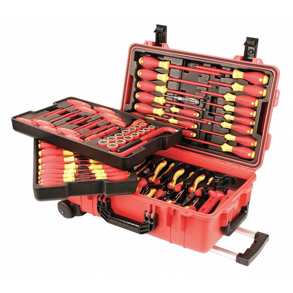 80 pc Insulated Tool Set,  SAE,  Rolling Tool Case