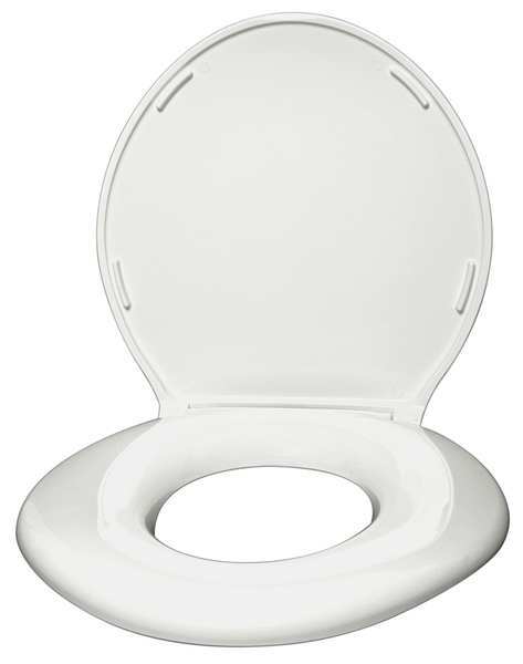 Toilet Seat,  With Cover,  ABS,  PVC,  Round or Elongated,  White