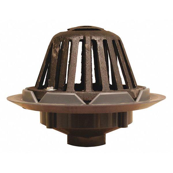 Roof Drain,  Cast Iron Dome,  PVC,  4"