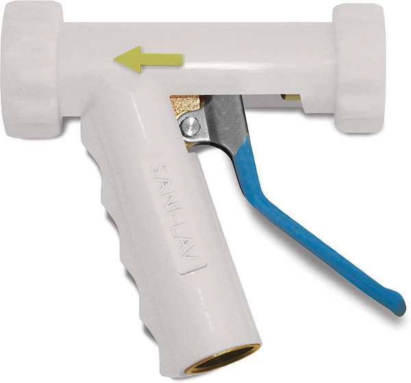 Pistol Grip Spray Nozzle,  3/4" Female,  150 psi,  8.9 gpm,  White