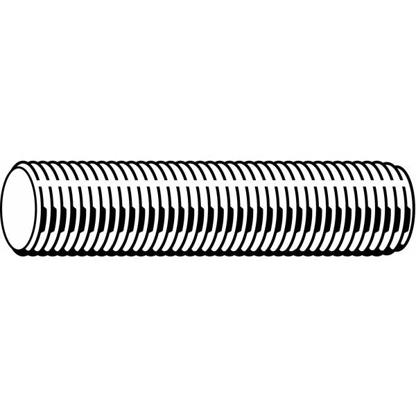 Fully Threaded Rod,  8-32,  12 in,  Steel,  Grade A,  Zinc Plated Finish