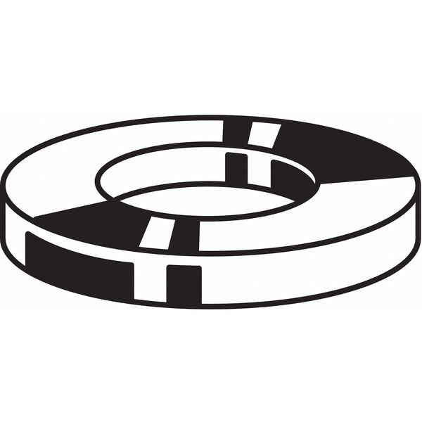 Flat Washer,  Fits Bolt Size 1/4 in , Stainless Steel Plain Finish,  50 PK