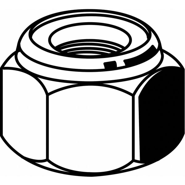 Nylon Insert Lock Nut,  #10-32,  18-8 Stainless Steel,  Not Graded,  Plain,  1/4 in Ht,  50 PK