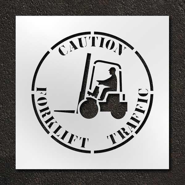 Stencil, Caution Forklift Traffic, 24 in