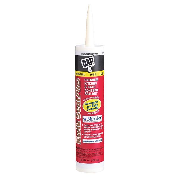 Kitchen & Bath Caulk,  10.1 oz,  Cartridge,  Biscuit,  Acrylic Polymer Base