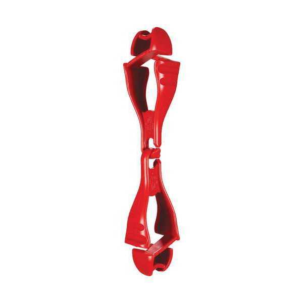 Glove Clip Holder,  Dual Clips,  Squids 3400 Series,  Holds Gloves & Gear,  Red