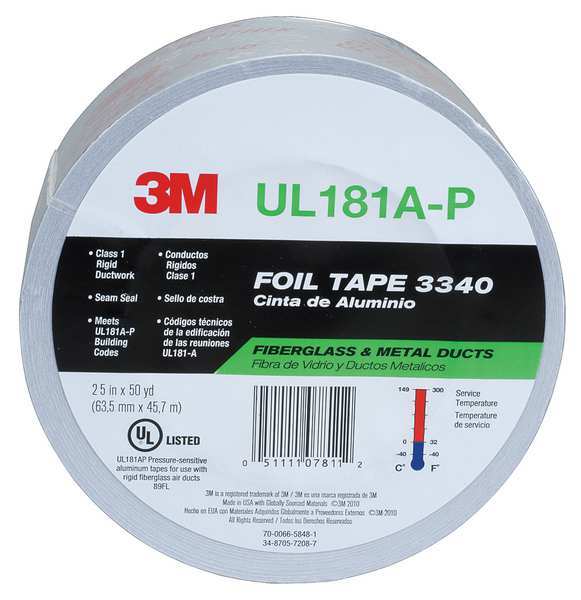 Foil Tape, 2-1/2 in. W x 50 yd., Clear
